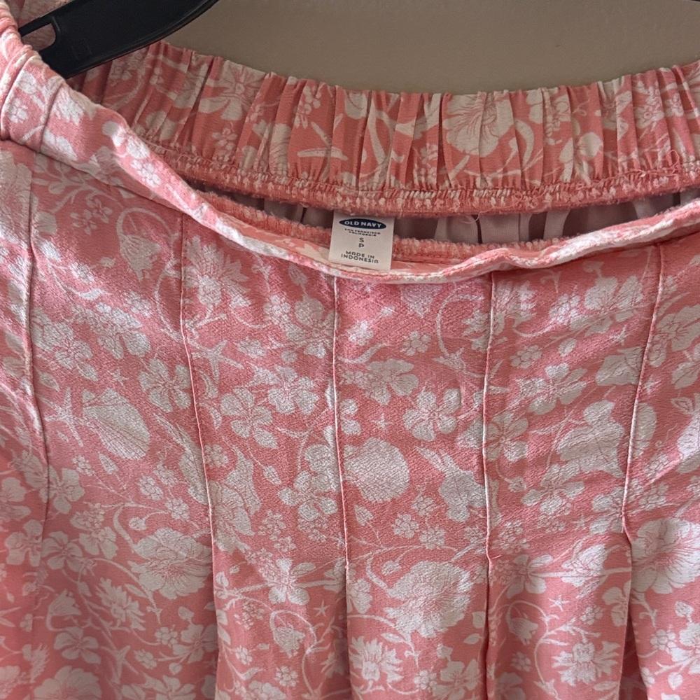 Old Navy Coral Floral A-Line Skirt